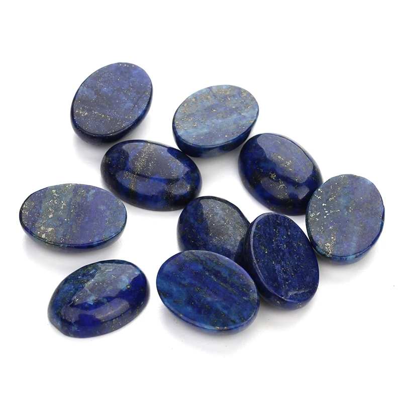 Wholesale Natural Gem Stone Lapis Lazuli Oval Cabochon Cameo CAB Fit 10x14mm/13x18mm/18x25mm DIY Jewelry Making 10pcs/lot F5003