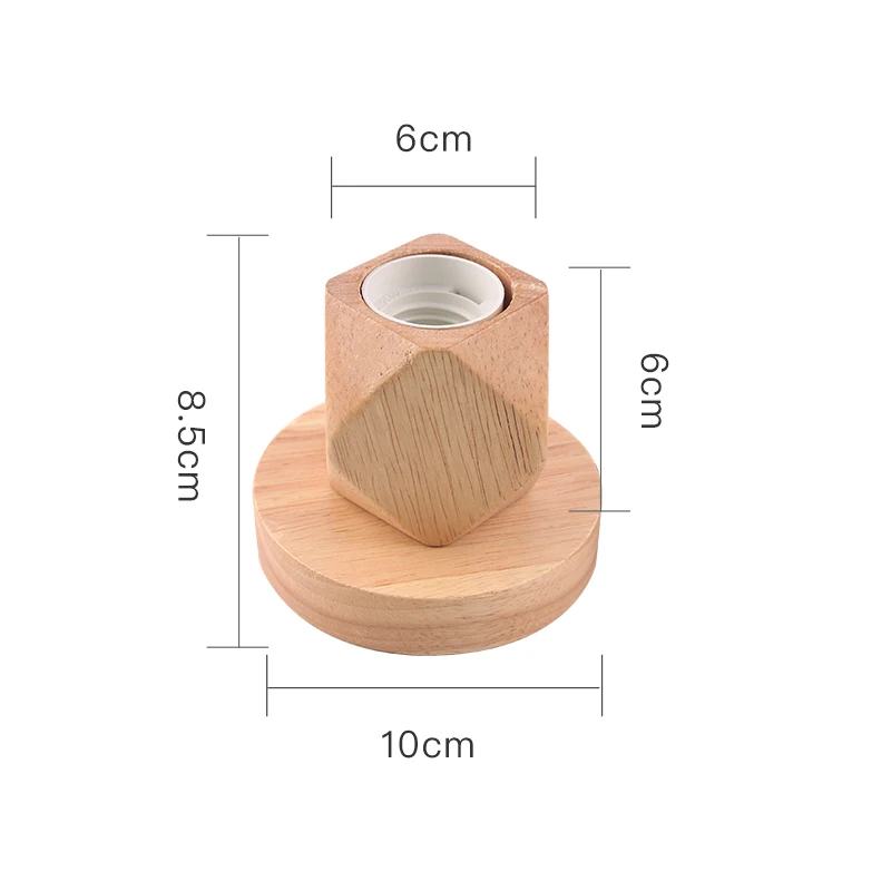 Retro Wood Table Lamp E27 Socket Vintage Desk Lamp Base Holder EU Plug Bedside Lamp Decoration Wooden Base Table Light 220V 110V