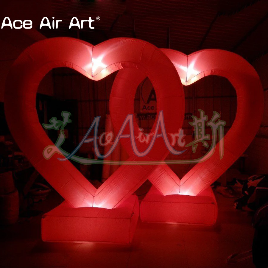 Costom Inflatable Heart With Lights Valentine's Day Gift For Outdoor Party Decoration Made In China