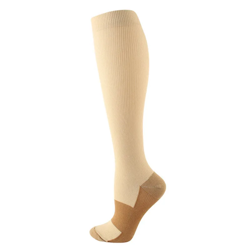 Copper Fiber Compression Socks Men Women Outdoor Sports Fashion Simple In Tube Socks Happy Funny Trend Nylon Compression Socks