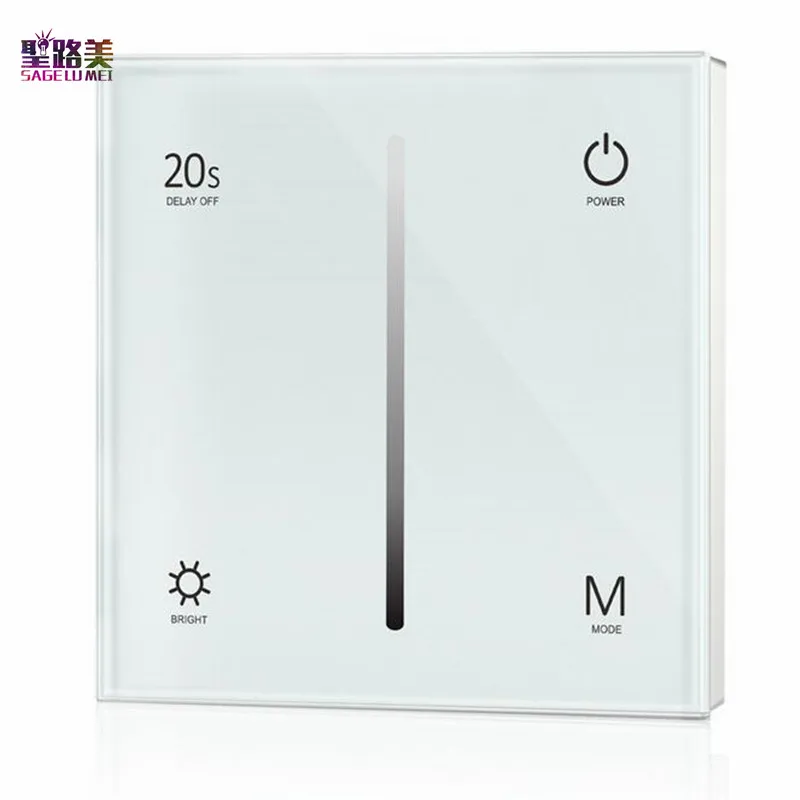 S1-T AC 100-240V AC Triac Touch Glass Panel Dimmer White & Black glass panel For single color dimmable LED lamp tape strip light