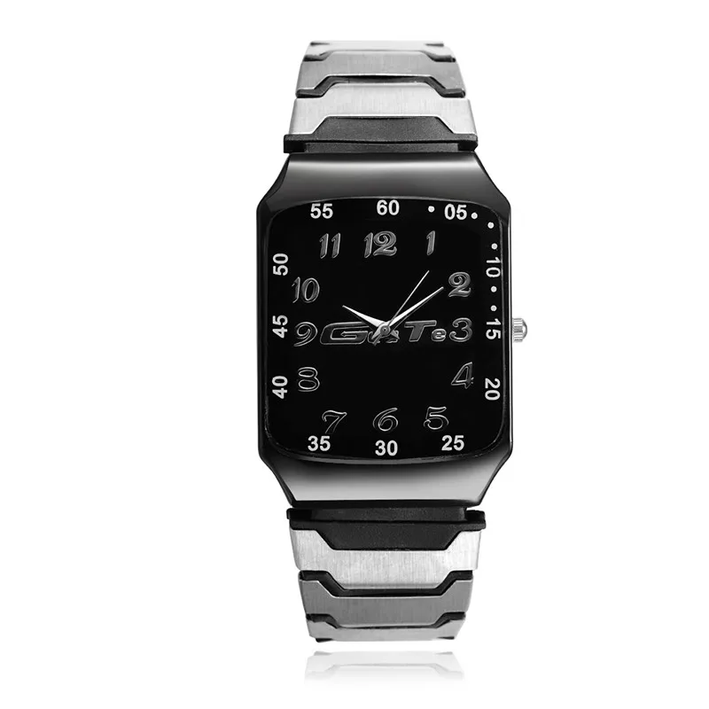 Military Watches For Men Fashion Business Stainless Steel Quartz Watch Male Casual Rectangle Dial Wristwatch Relogio Masculino