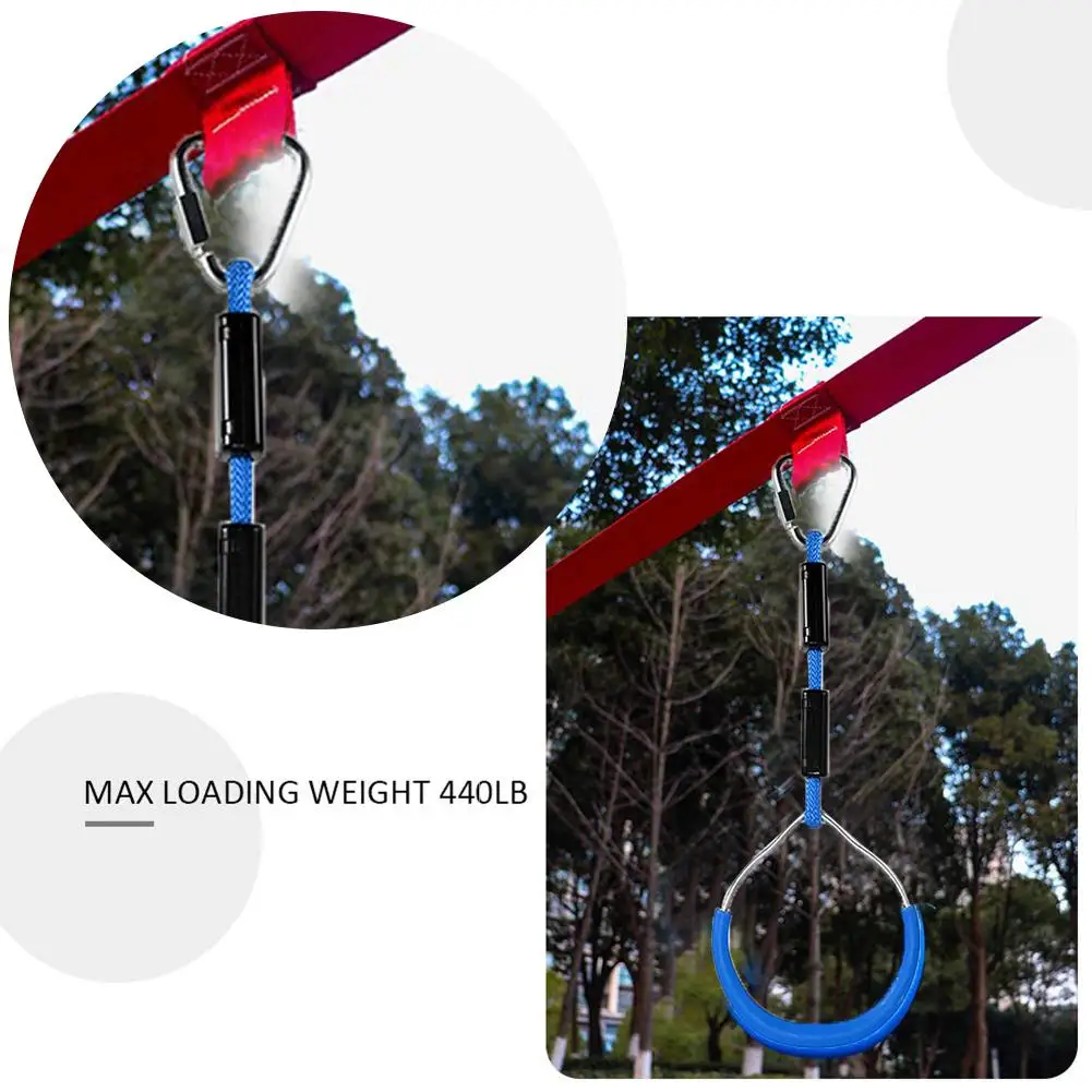 3Pcs Tuin Achtertuin Gymnastic Ring Swing Hindernisbaan Lijn Kit Duty Kinderen Trapeze Bar Pull Up Gym Ringen Equitment