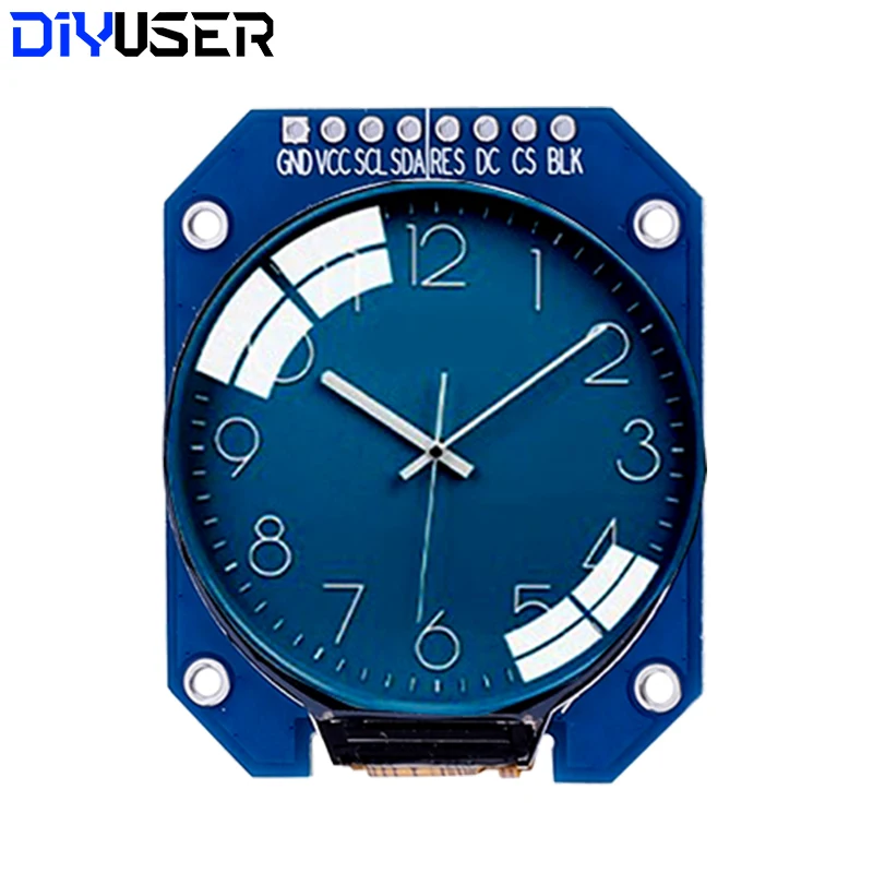 Dc 3.3v 1. módulo de exibição tft lcd de 28 polegadas redondo rgb ips hd 240x240 resolução gc9a01 driver 4 fio placa adaptador interface spi