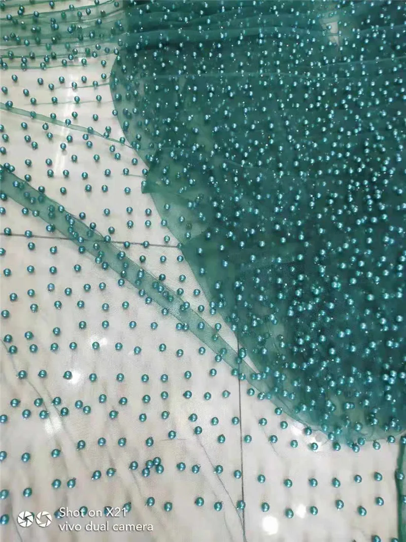 

Best quality African Tulle embroidered Lace Fabric African net Lace Fabric with plentys beads JRB-8.1315 for wedding dress