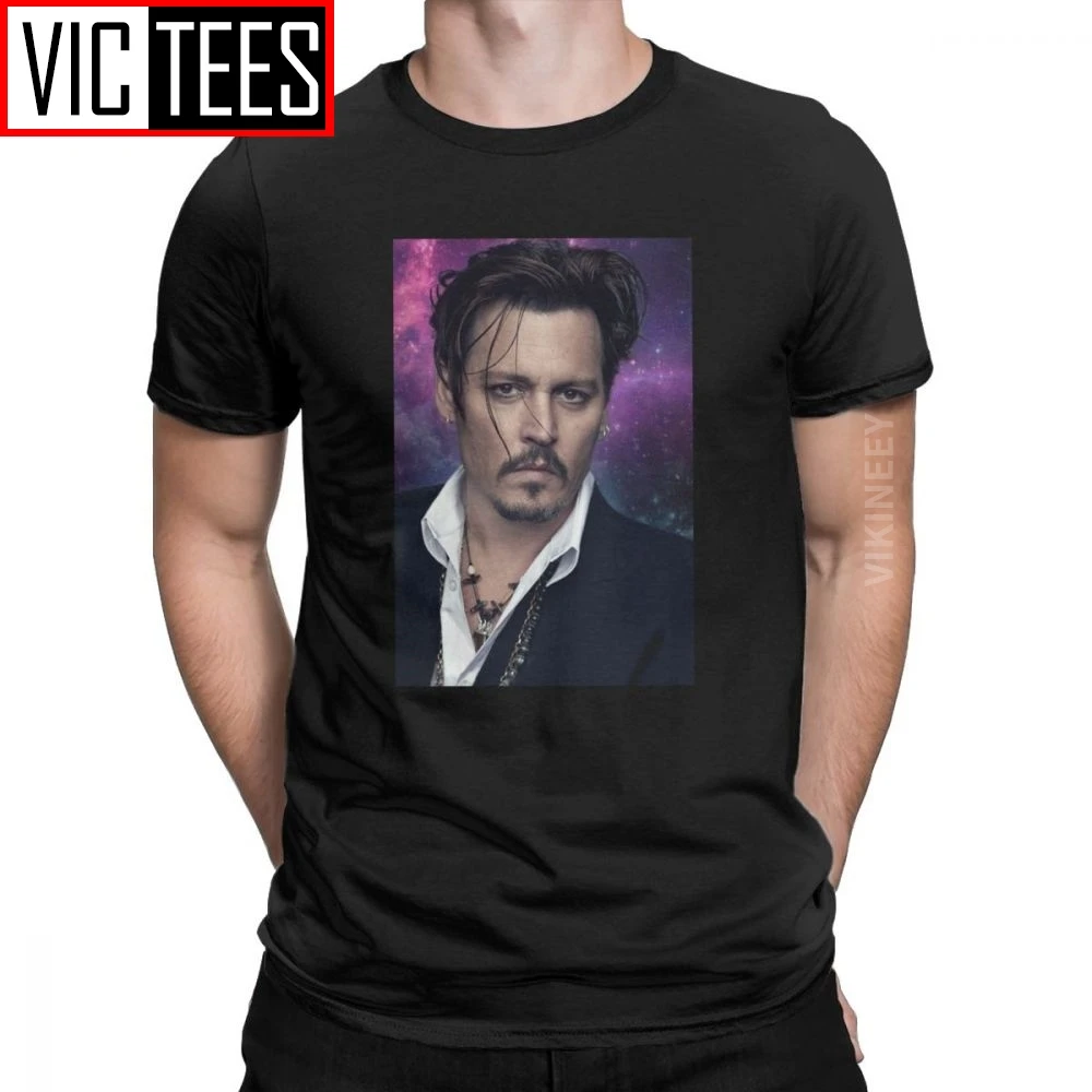 Johnny Depp Actors T-Shirt Men Humorous 100 Percent Cotton Round Neck Tshirt Party Clothes for Male