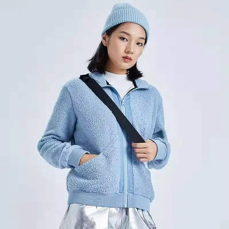 

Lady Leisure Thickened Stand Collar Long Sleeve Warm Lamb Wool Top Women'S Korean 2023 New Autumn And Winter Plush Coat Female