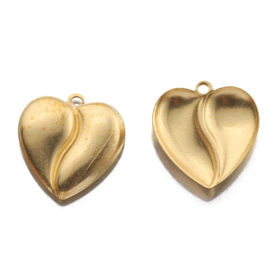 20Pcs Raw Brass Broken Heart Charms Pendants For Diy Handmade Necklace Bracelet Earrings Wicca Jewelry Making Wholesale Lots