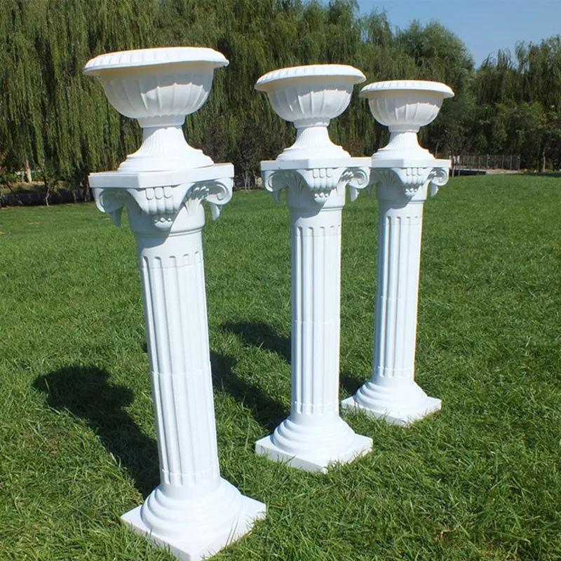 

New Arrival White Plastic Roman Column Wedding Decorations Road Lead Pillar for Party Hotel Opened Welcome Decor Props