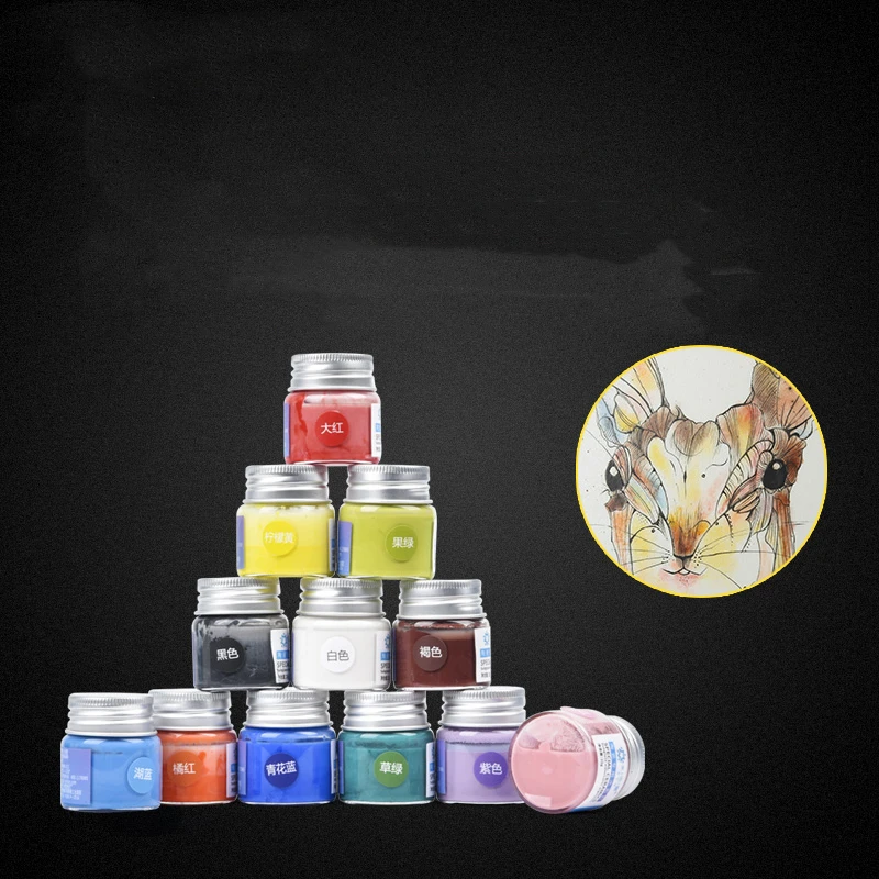 12 Color Set Pottery Art Painting Pigment Ceramic Underglaze Color DIY Professional Hand-painted Underglaze Water-based Paint