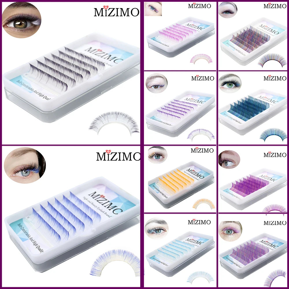 MIZIMO new color grafted eyelashes multi-color personality 8-15mm eyelash extensions