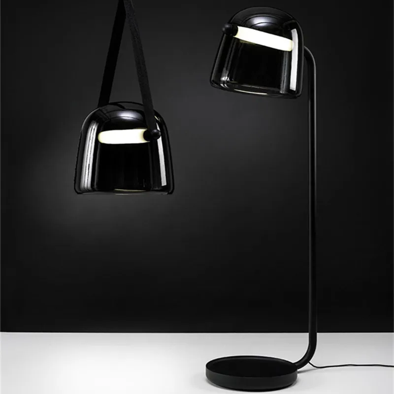 Designer Brokis Mona Pendant Lamp Modern LED Glass Floor Lamp Living Room Bedroom Villa Decor Black Leather Strap Hanging Lamp