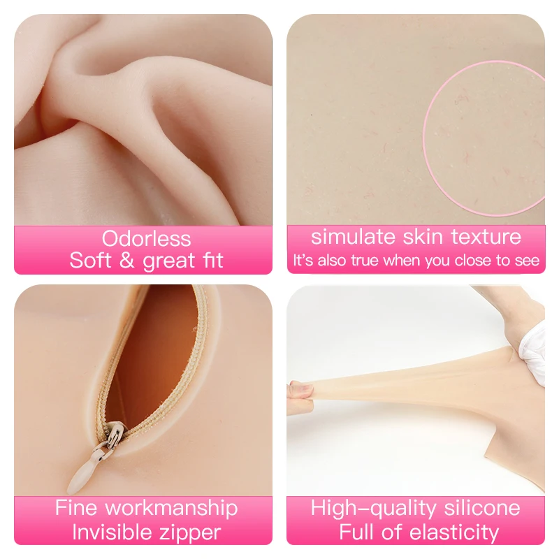 ONEFENG TD  Silicone Boobs Meme Vagina Body Suit for Crossdresser Drag Queen Breast Form Buttocks Pad Breast Plate Fake Pussy