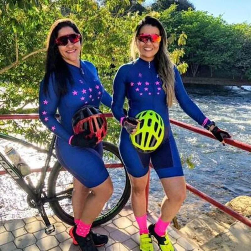 2020-KAFITT-Women Little Monkey Cycling Jersey Jumpsuit Cycling Summer Long Sleeve Suit 20DHEL Breathable Pro