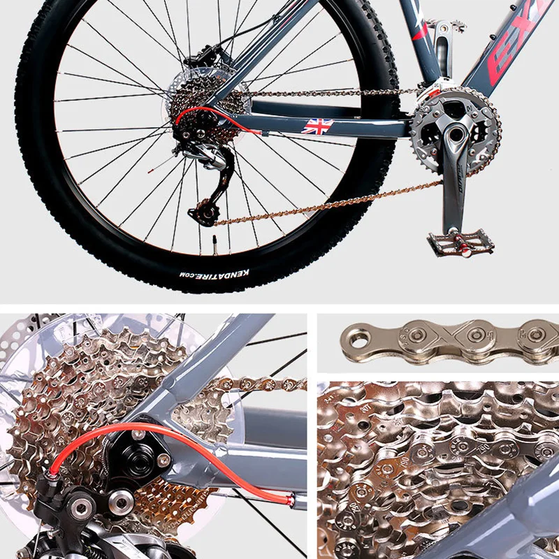 Bike Bicycle Chain 8 9 10 11 12 Speed Velocidade 116 Links Plating Silver Bicycle Parts for MTB Mountain Bike 24 27 30 33 Speed