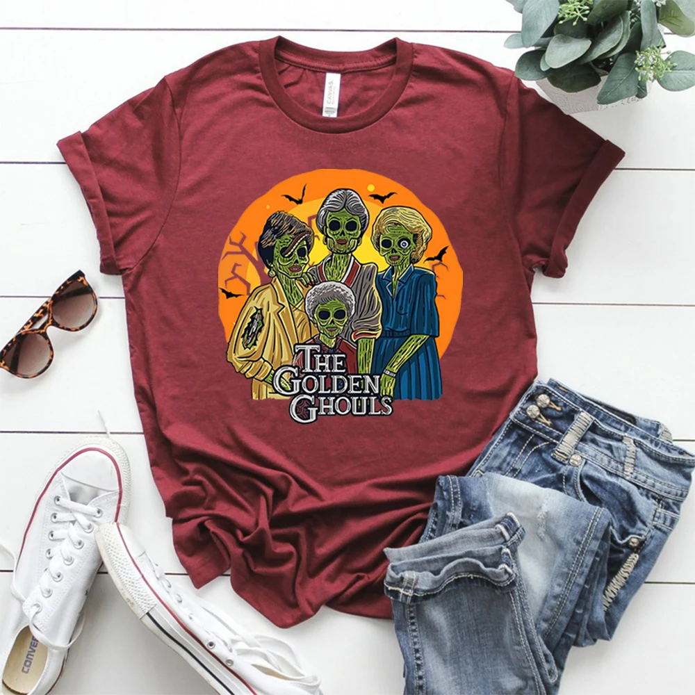 The Golden Ghouls Shirt Funny Halloween Shirt Scary Movies Shirt The Golden Girls T Shirt Ghouls Shirt Graphic Tees Casual Top