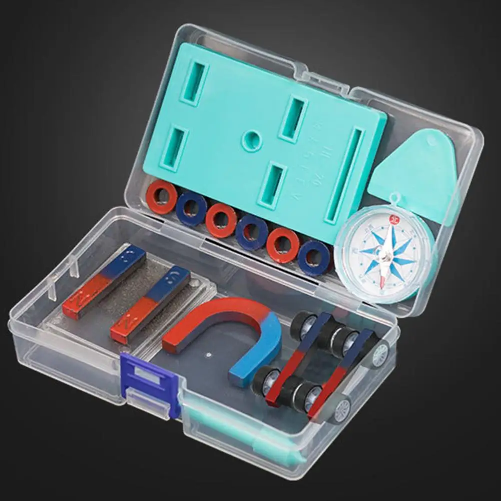 Детский Магнитный автомобиль-Компас с кольцом в форме подковы, инструменты для тестирования, учебные пособия для физических экспериментов, Игрушки для раннего развития