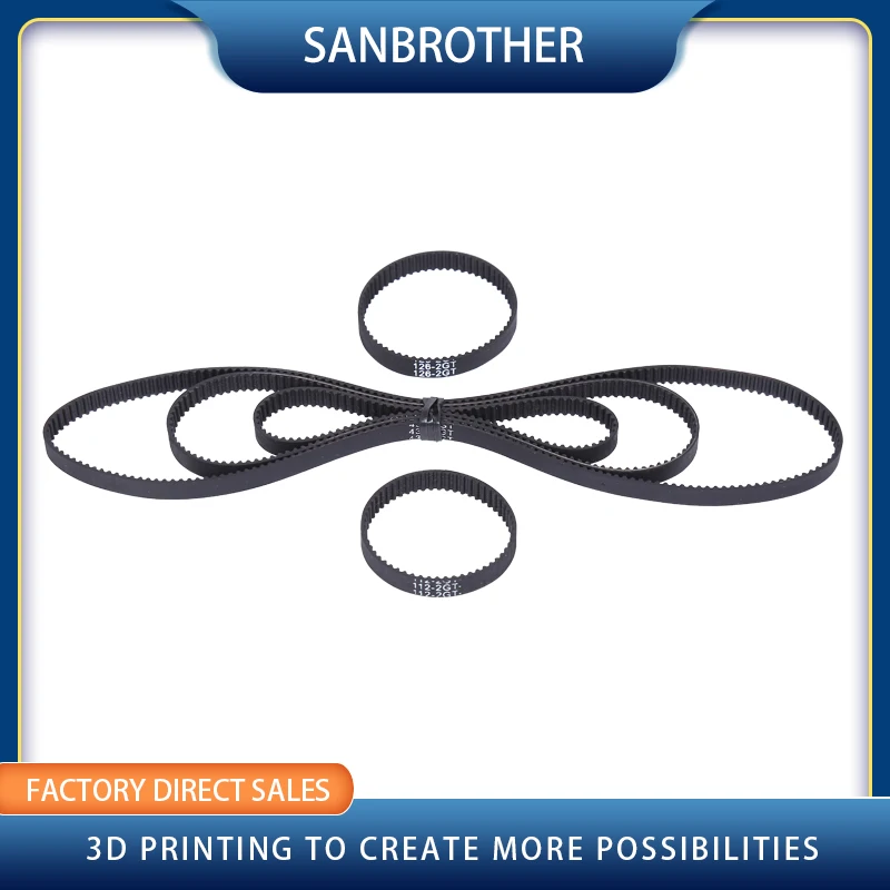 GT2 Gesloten Loop Distributieriem Rubber 2GT 6mm124 126 128 130 132 134 136 138 140 142 144 146 148 150Mm Synchrone 3D Printer Onderdelen