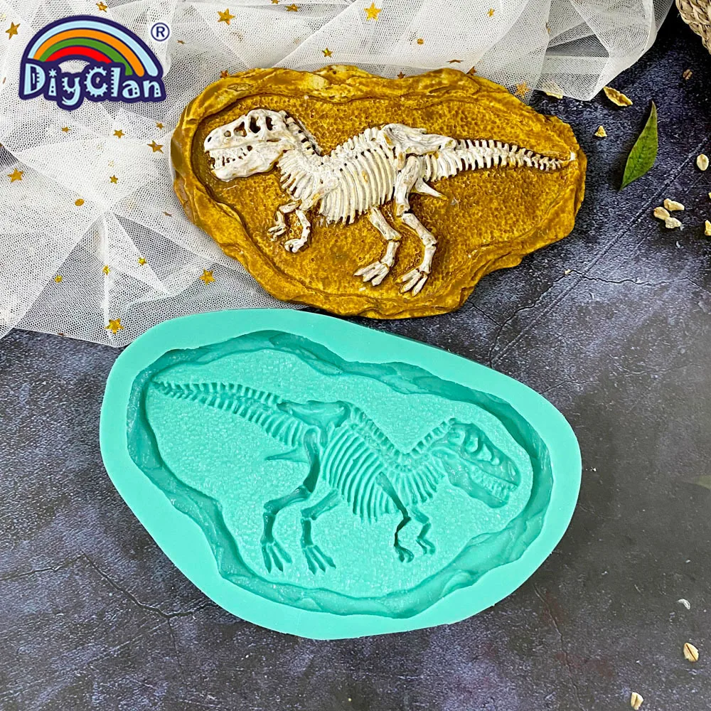 Dinosaur Skeleton Specimen Silicone Mold Tyrannosaurus Ankylosaurus Specimen Model For Gypsum Resin Handmade Crafts Making Mould