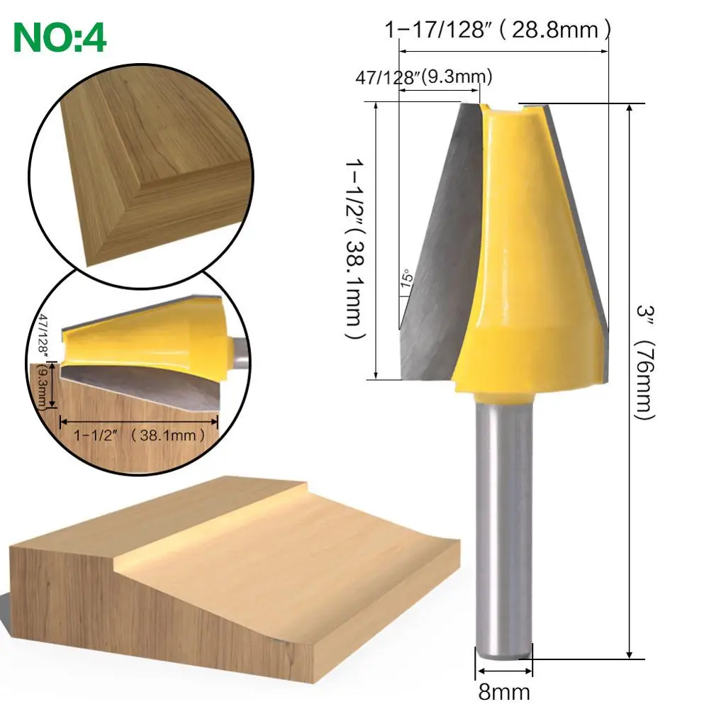 8mm Shank Panel Raiser Router Bit - Vertical - Ogee Bead - cutter woodworking bits wood milling cutter