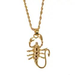 Gold Color Scorpion Pendant Necklace Zodiac Constellation Astrology Trendy Chain Jewelry