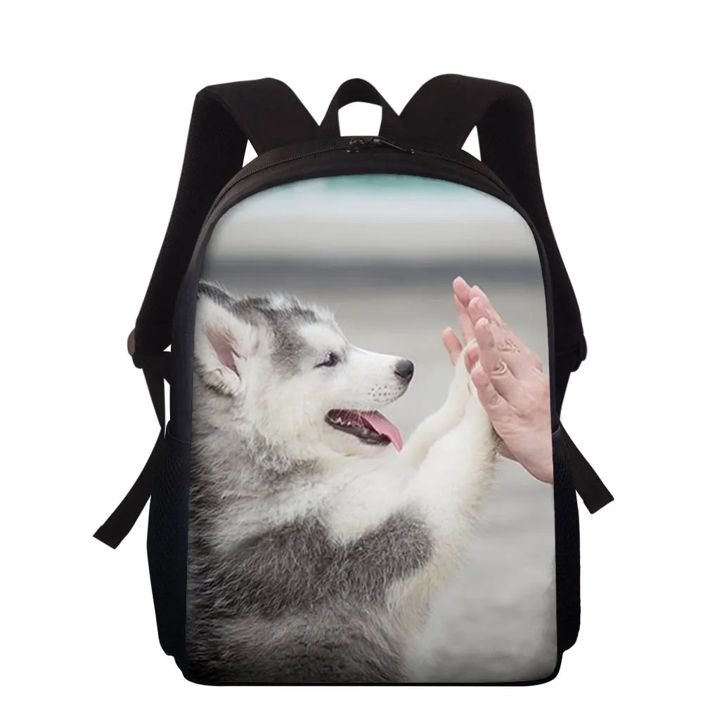 Imagem -03 - Hycool 3d Cão Husky 512 Bolsas de Escola para Meninos Cavalo Mochilas Criança Bolsa de Livro Crianças Bolsa de Ombro Mochila Anos de Idade