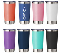Stainless Steel Double Wall Travel Tumbler, Vacuum Insulated Coffee Mug, Custom Name, 20 oz
