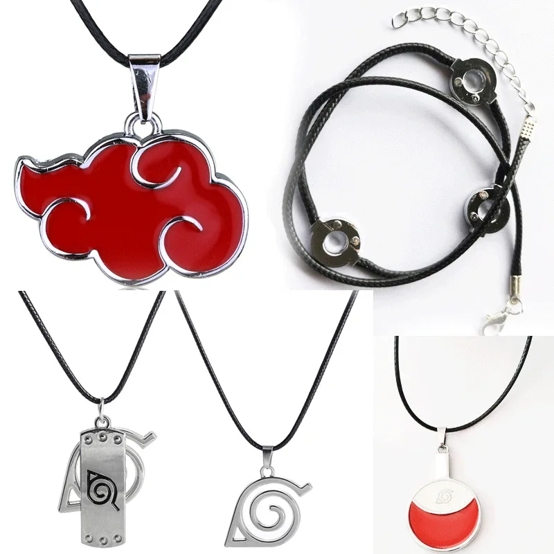 Anime Naruto akatsuki Cosplay Necklace Uchiha Sasuke Gaara prop Accessories Village of Kino Hagakure Sign Jewelry Props