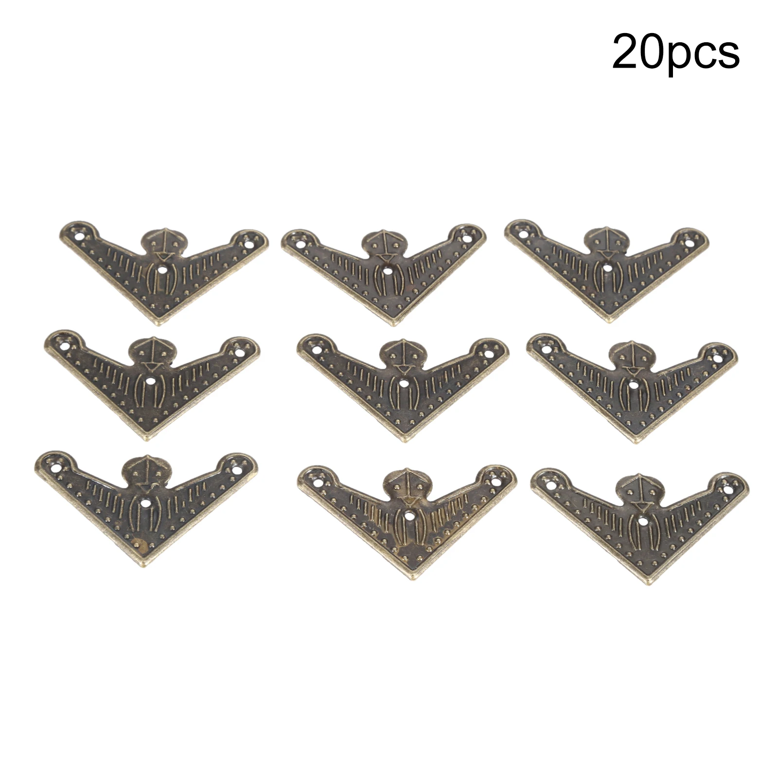 20pcs Antique Bronze Wooden Box Protector Book Album Menu Folder Corner Protectors,Ancient Vintage Flower Pattern Coners 32mm