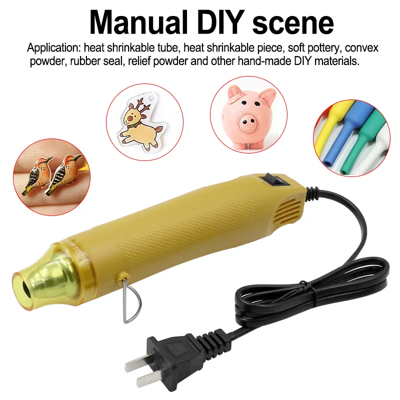 Pistola de aire caliente eléctrica de 110V, 220V, 230V, 300W, 50Hz, con soporte, herramienta de bricolaje