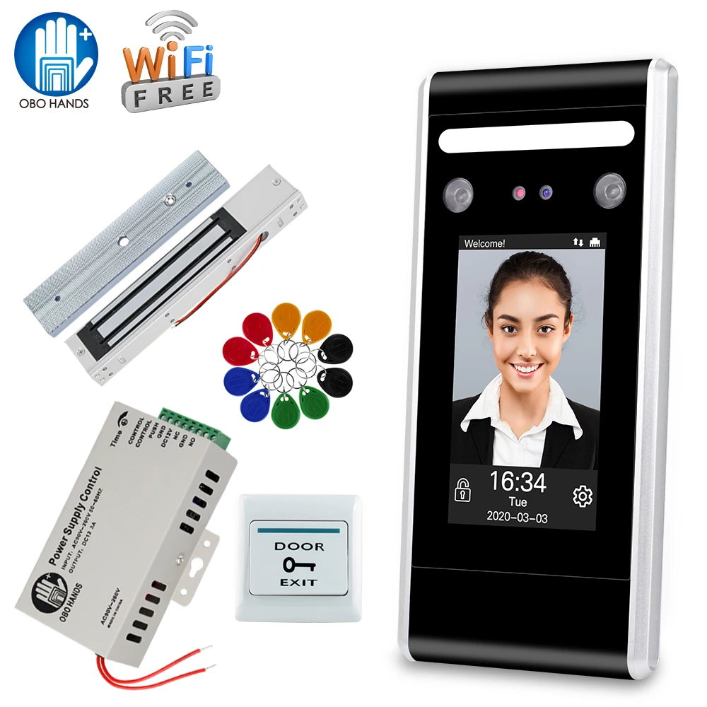 

Wifi TCP/IP Door Access Control System Biometric Face Password RFID Keypad with Software + Electric Locks Strike Magnetic Lock