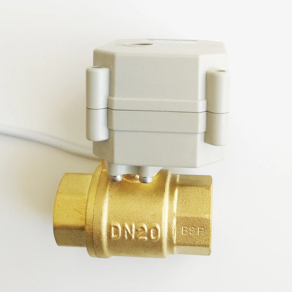 TFM20-B2-C New 2 Way Brass 3/4'' DN20 Proportional Valve DC9V-24V 0-5V 0-10V or 4-20mA 5 Wires For Water Modulating Control