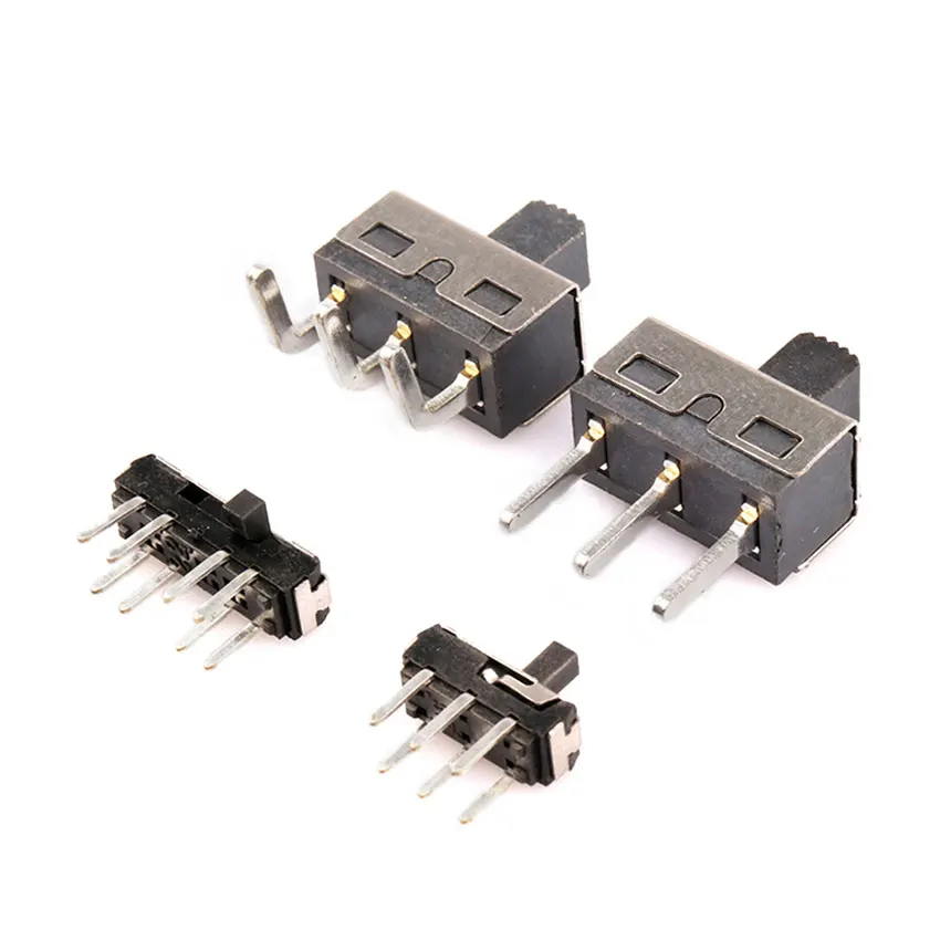 10PCS Toggle Switch Single and Double Row in-line Horizontal Small Micro Power Switch Sliding Position Fluctuation 2Gear 3Gear