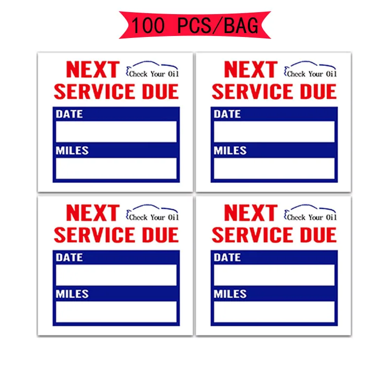 100Pcs Oil Change Service Reminder Stickers Self Adhesive Oil Change Label for Car Window