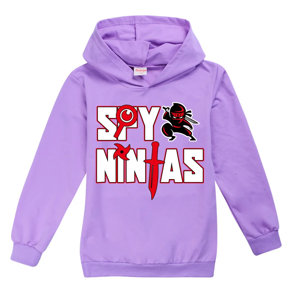 Spy Ninjas Kids Clothes Cotton Hooded Sweater Streetwear Sweatshirt Cartoon Pullover Hip Hop Teenager Boys Girls Clothing