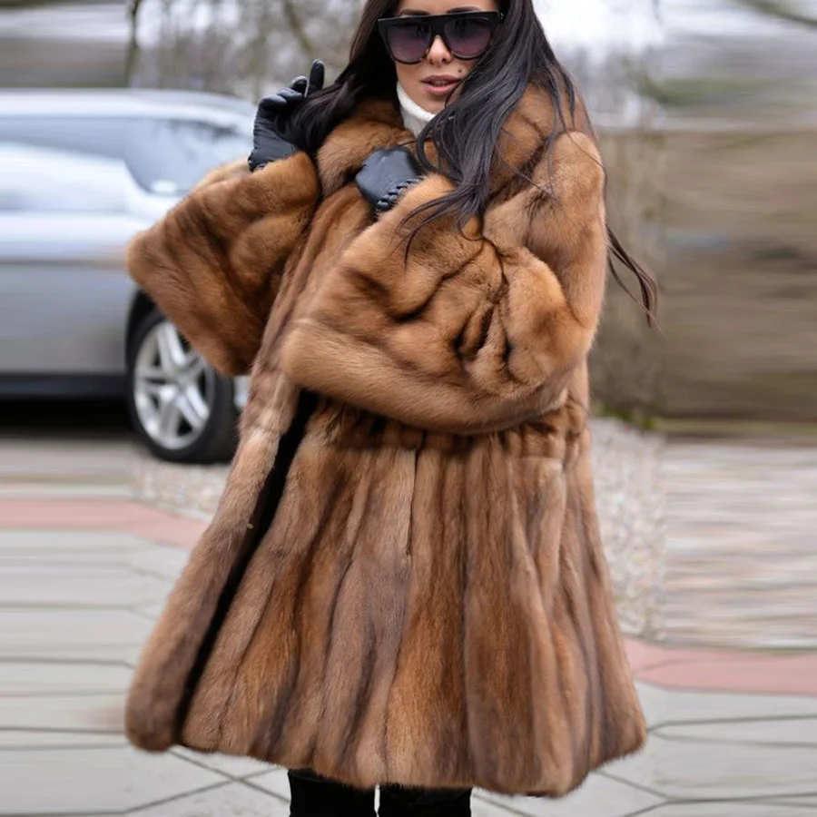 BFFUR Winter Real Mink Fur Coats Luxury Women Natural Mink Fur Coat Genuine High Quality Fashion Fur Overcoats Woman 2022 New