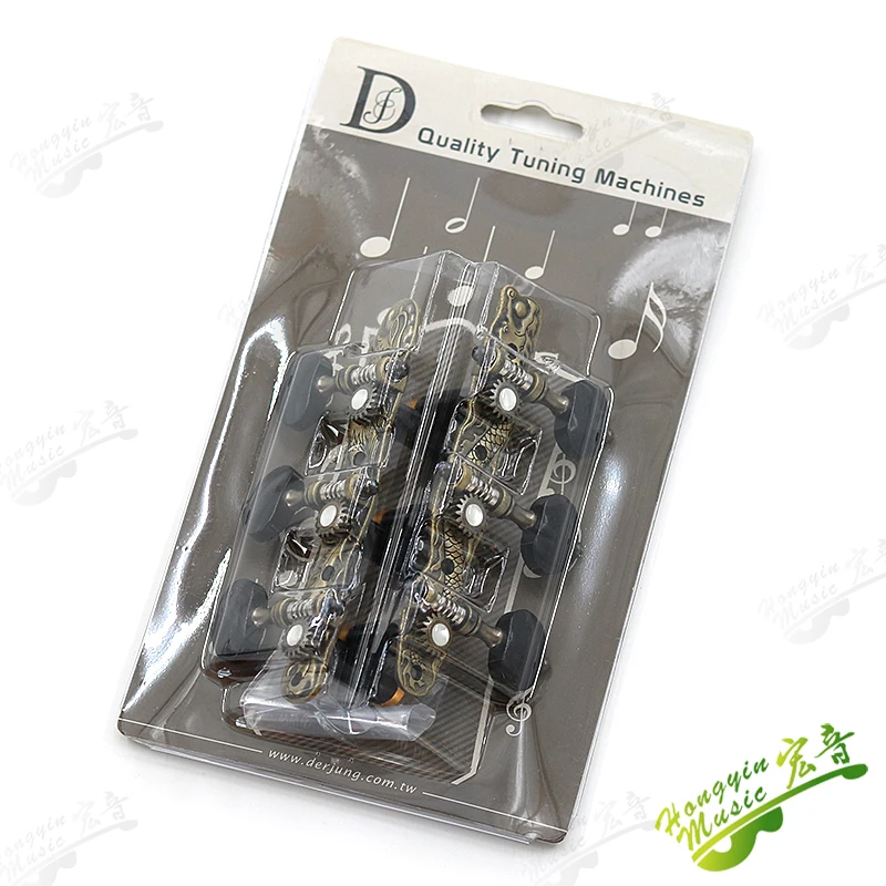 3L3R Classical Guitar String Tuning Pegs Machine Heads Dragon And Phoenix Cameo Pure Copper Inlaid Shellfish Tuners Keys