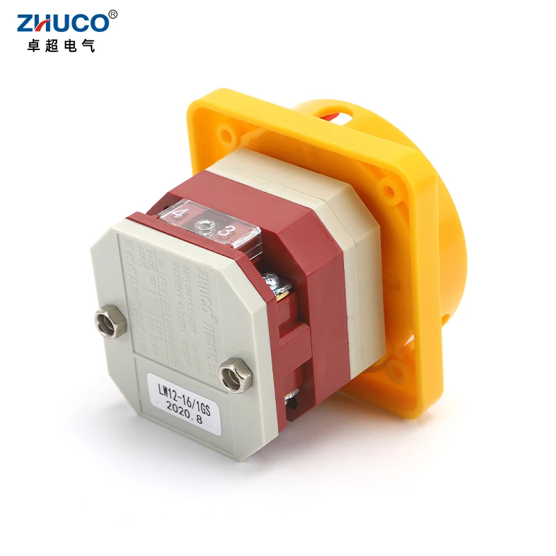 ZHUCO LW12-16/1GS 16A Two Position One Pole Combination Knob Padlock Master Control Circuit Rotary Power Cut-off Cam Switch