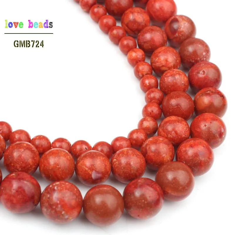 Natural Grass Red Coral Beads 6/8/10/12/14/16mm pick size 15inche/strand Fashion Jewelry Beads For Jewelry Making (F00577)