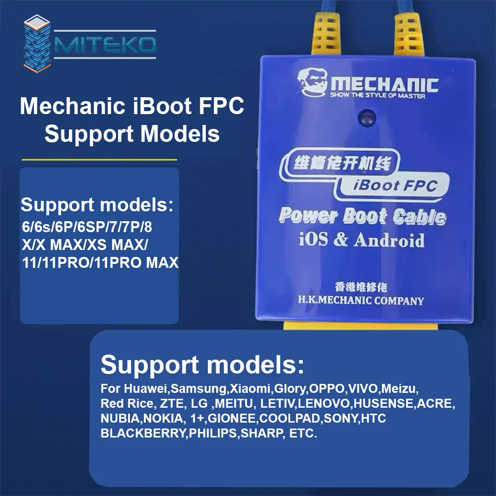 Mechanic iBoot Android IOS 2024 Power Supply Test Cable Mobile Phone Boot Device For iPhone & Android Phone Boot Cable