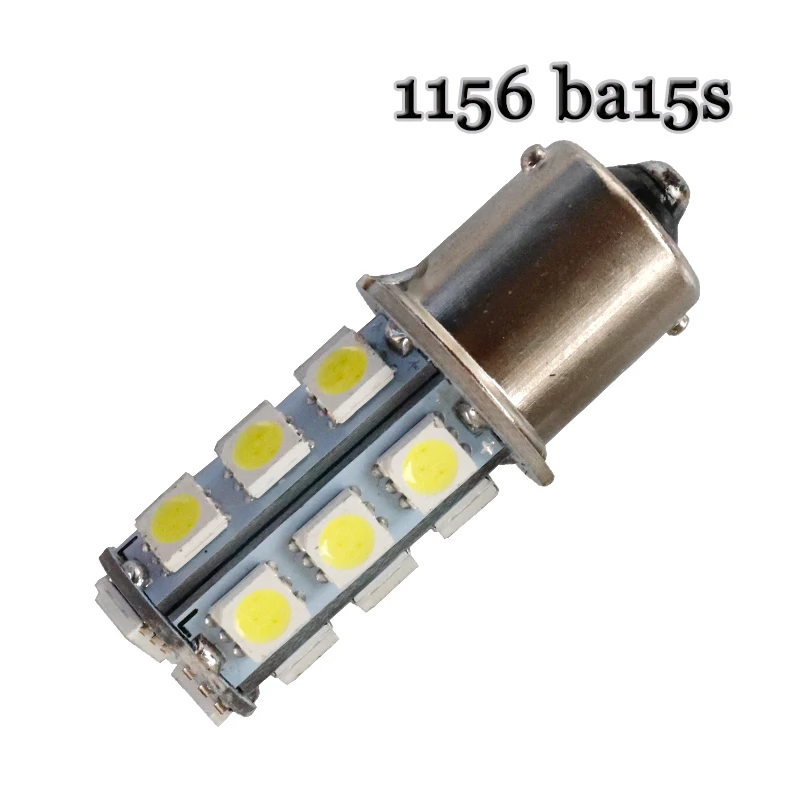 100pcs S25 1156 led BA15S P21W 1157 bay15d 18 SMD 5050 LED P21/5W Auto Car Signal Reverse Led Lights Red yellow 12V Auto LED