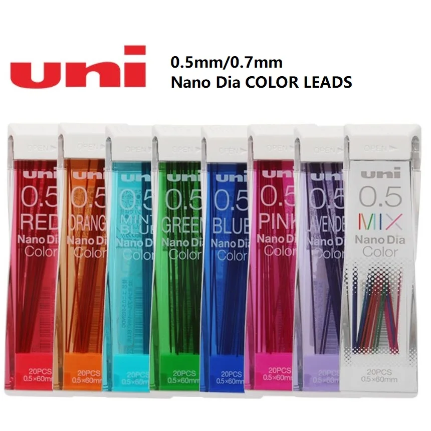 UNI 202NDC 0.5/0.7mm  Color Mechanical Pencil Leads easy erasable 1 piece