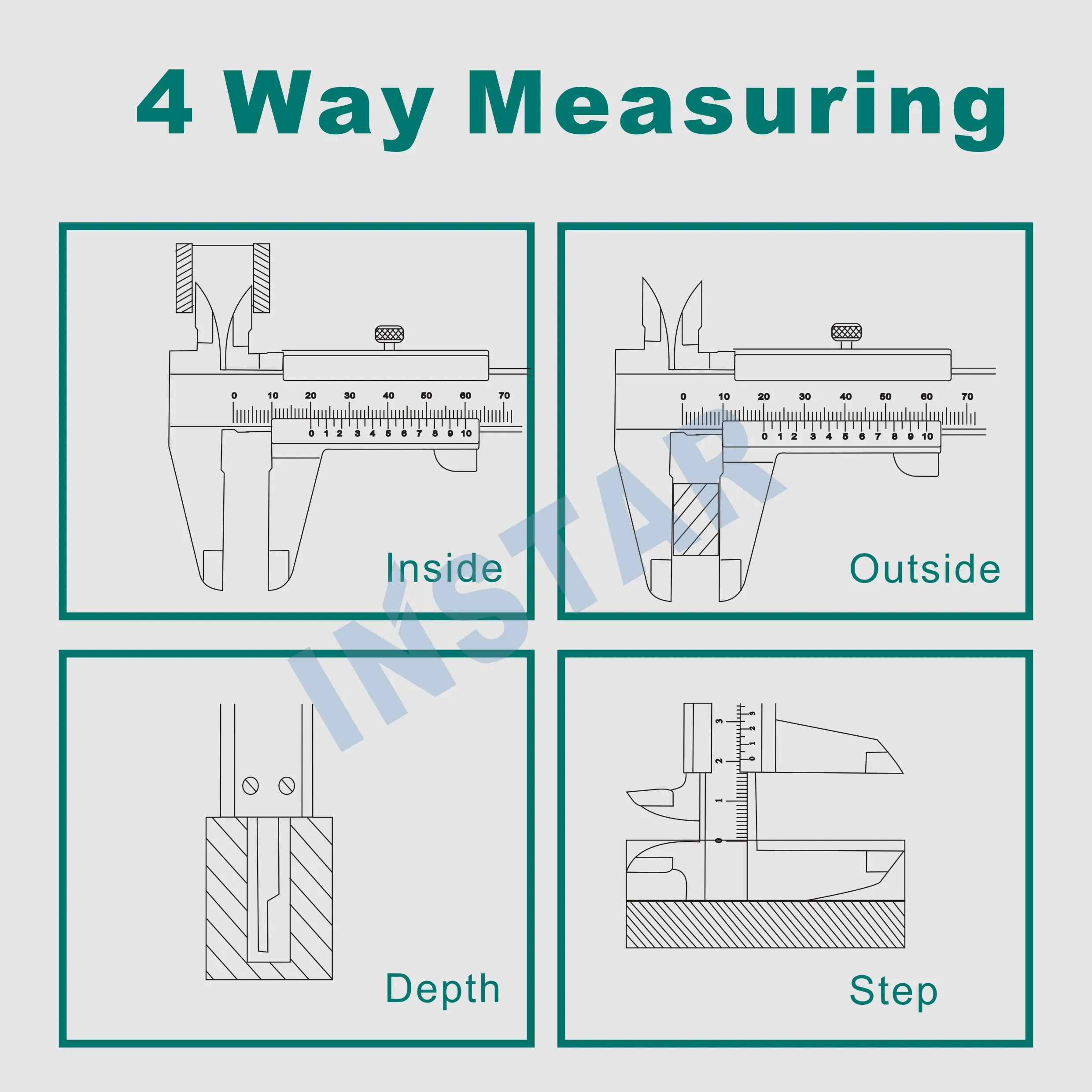 INSTAR Vernier Caliper Mono-Block Stainless Steel 150mm/6\