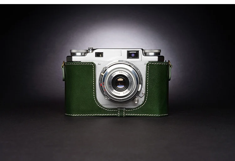 تصميم لكونيكا II IIA IIB IIB-m اليدوية جلد طبيعي كاميرا نصف كيس غطاء حقيبة