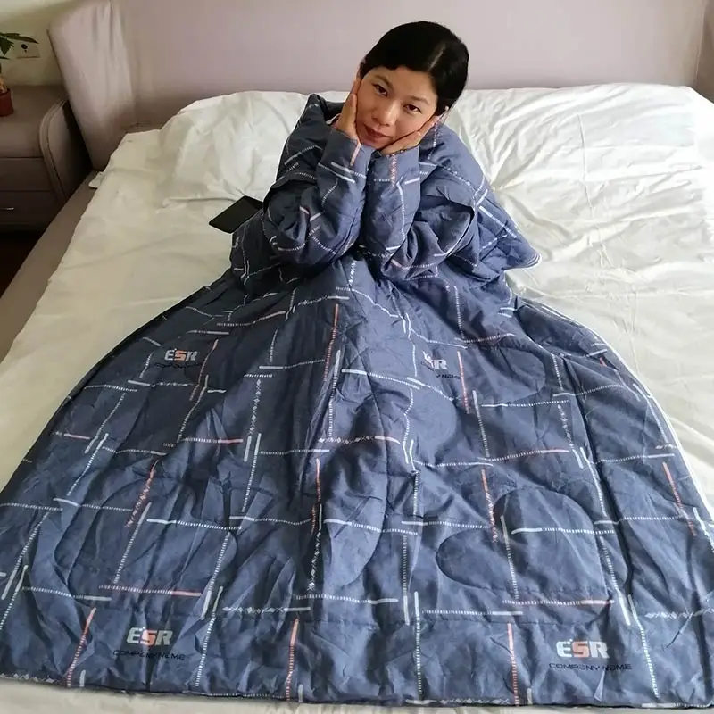 

Lazy Quilt With Sleeve Children Anti Kicking Student Dormitory Single Thickened Warm Sleeping Bag Thin Wearable Pure Cotton