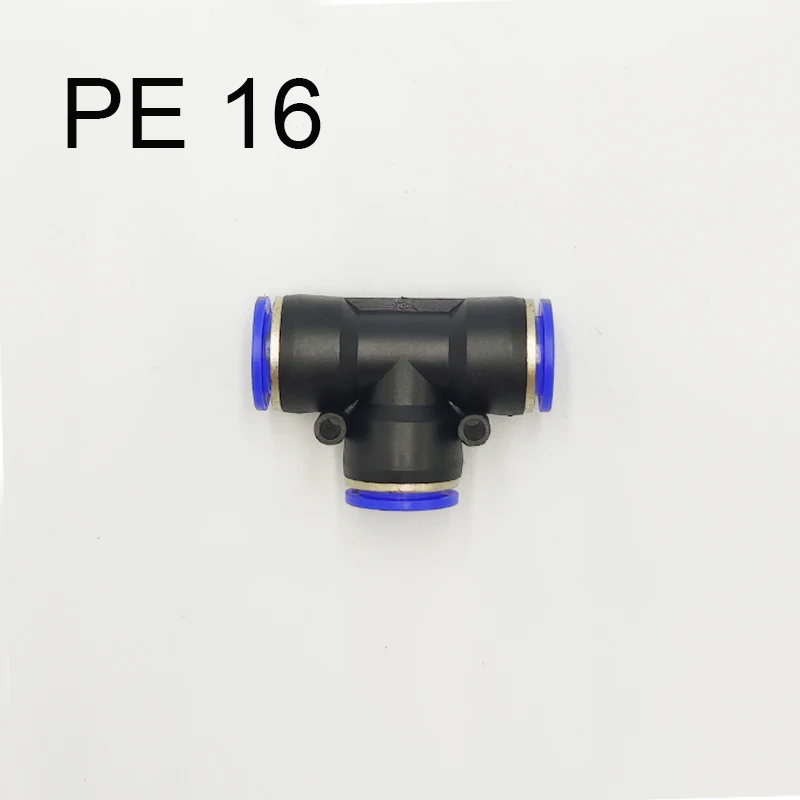 10PCS Pneumatic Fitting 3way 16mm Pipe Connector Tube Air Quick Fittings Water Push In Hose Couping