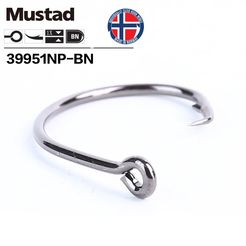 Mustad Norway Origin Fishing Hook High Carbon Steel Big Size Circle Fish Hooks,6#-8/0#,39951NP-BN
