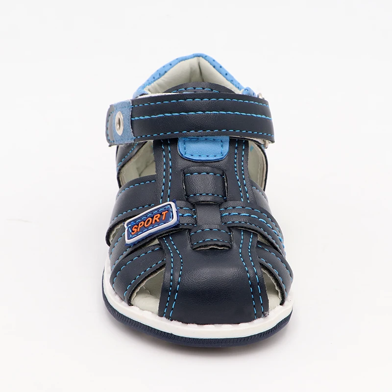 Cute eagle Summer Boys Orthopedic Sandals Pu Leather Toddler Kids Shoes for Boys Closed Toe Baby Flat Shoes Size 20-30 New