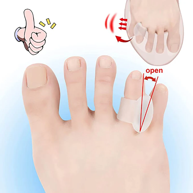 Plantillas separadoras de dedos de los pies, almohadilla de corrección de Hallux Valgus, cuidado ortopédico de los pies, 2 y 4 unidades