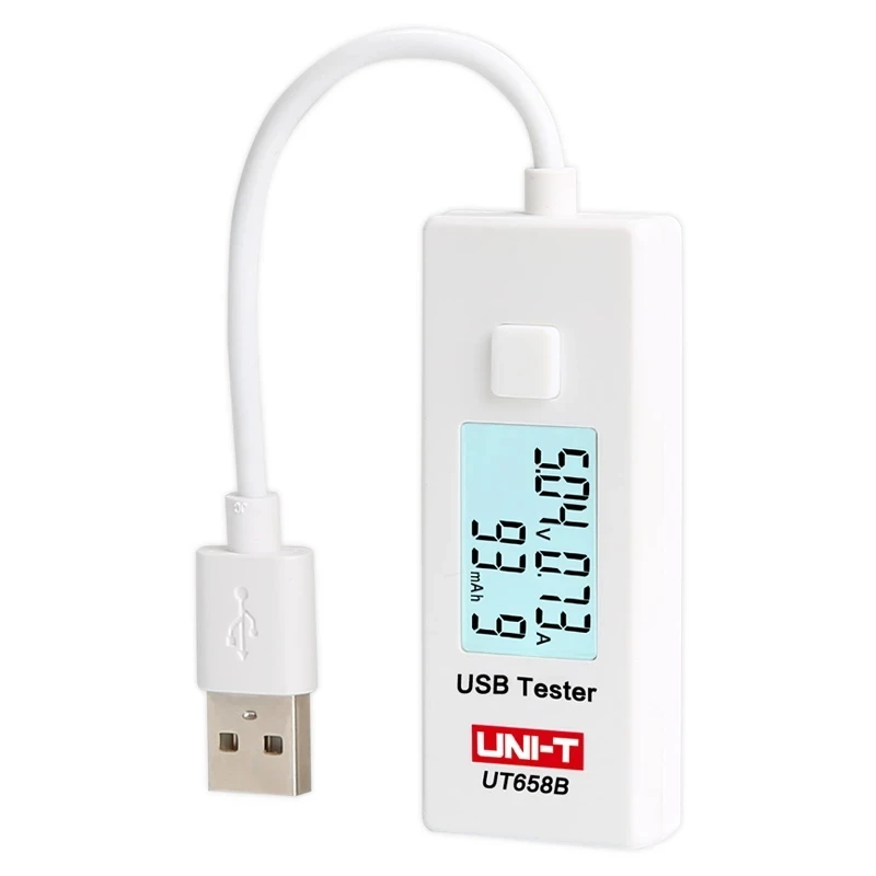 UNI T UT658B USB-тестер для зарядки телефона, компьютера, напряжение, ток, энергия, монитор, ЖК-дисплей, подсветка